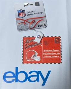 Cleveland Browns Christmas Tree Holiday Ornament - Postcard - Metal - Picture 1 of 1