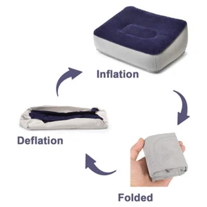 Travel Footrest Air Pillow Car Plane Leg Relax Cushion Inflatable Foot Rest . - Picture 1 of 15