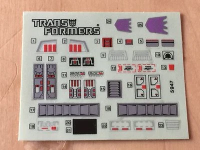 Transformers G1 1986 BARRAGE insecticon sticker decal sheet 5947 - Image 1 of 2