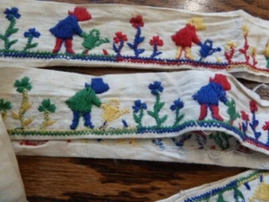 Fiori in cotone ricamati vintage orlo da giardino cucito artigianato progetti - Foto 1 di 3