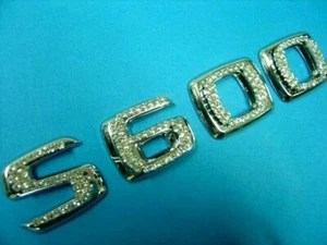 CRYSTAL * S600 * Made with Swarovsk TRUNK LETTER BADGE FOR MERCEDES BENZ S-CLASS - Picture 1 of 3