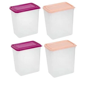 Pack Of 4 Tall Large Cereal Containers Storage Dry Pasta Cereal Pet Food Storage - Picture 1 of 5