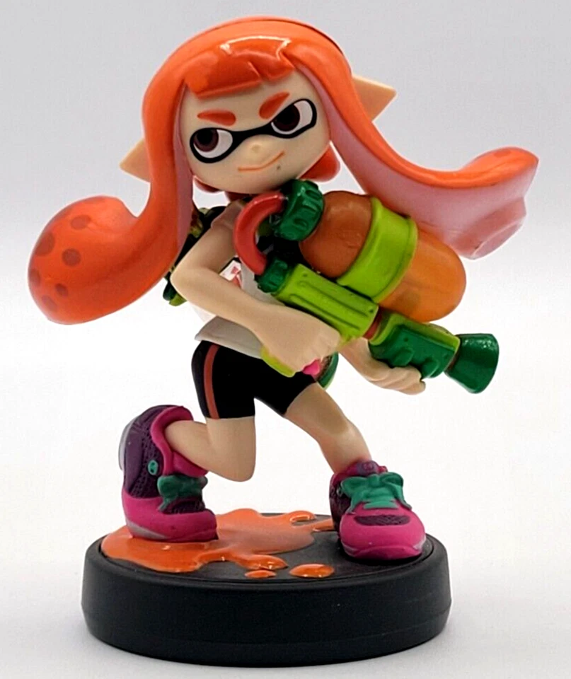 Boneco Orange Inkling Girl Nintendo Amiibo Super Smash Bros Splatoon - Imagem 1 de 3