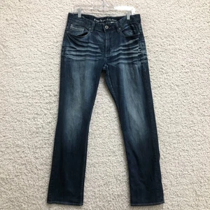 Pantalones de mezclilla Buffalo David Bitton 32x32 para hombre azules rectos elásticos logotipo lavado oscuro - Imagen 1 de 11