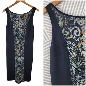 Marc New York Bodycon Knit Mini Dress Size 14 Textured Sexy Sheath Stretch Panel - Picture 1 of 8