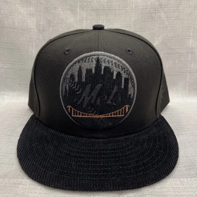 Manta New Era New York Mets Pana Negra 59FIFTY Sombrero Ajustado Talla 7 3/4 Foto 1 de 4