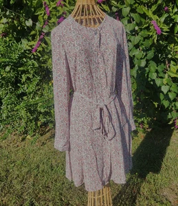 Gap Cottage Core Paisley Print Dress SZ Small Pleats Burgundy Granny Core NWT - Picture 1 of 9
