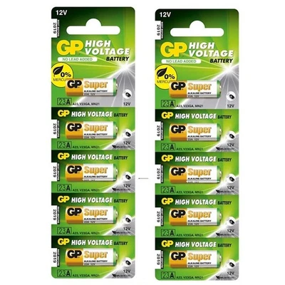 10 GP Super Batería Alcalina 23A V23GA MN21 12V Alto Voltaje No Mercury 2027 5Bl - Imagen 1 de 4