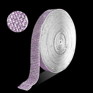 6 Yards Self Adhesive Light Purple Rhinestone Ribbon Strips, Bling Crystal Ri... - Picture 1 of 7