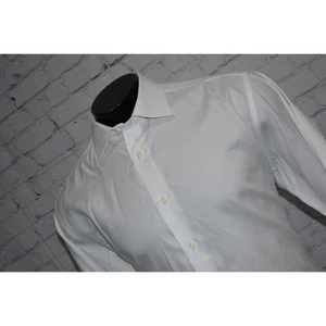 Camisa de Vestir David Donahue Para Hombre Talla XL Blanca Prensa Algodón Abotonada - Imagen 1 de 6
