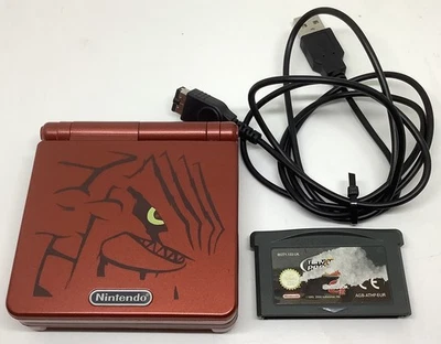 NINTENDO GAMEBOY ADVANCE SP NEW GROUDON SHELL & SCREEN IPS BACKLIT + CHARGER 101 - Image 1 of 4