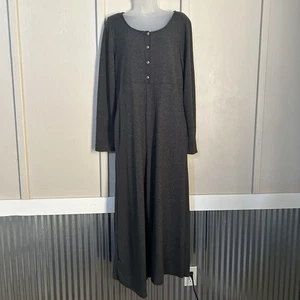 Three Bird Nest Womens Jumpsuit Medium Pockets Gray Made In USA Stretch Comfort - Picture 1 of 14
