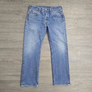 Levi's 501 Men's Straight Jeans 33x30 Blue Denim 100% Cotton (33x29) - Picture 1 of 18