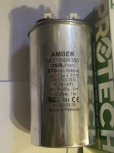 PROTECH HVAC Dual Round Metal Finish Capacitor 35/5370/ 43-25133-35 - Picture 1 of 6