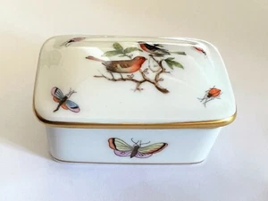 Herend Ungarn Vintage Rothschild Vogel handbemalt Porzellan Pille Schmuck Box - Bild 1 von 10