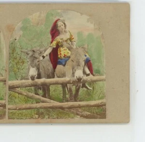 Esperando el tercer género temprano Stereoview C1860 - Imagen 1 de 3