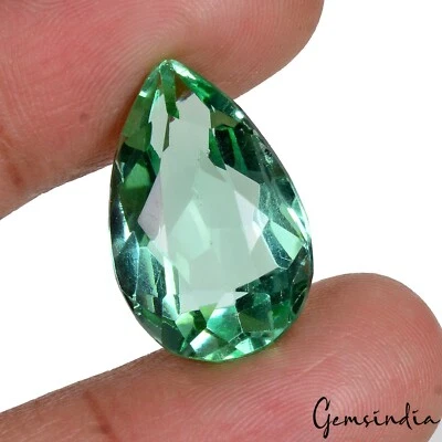 16.60 Ct Hydro Green Tourmaline Pear Cut Loose Flawless Gemstone for jewelry - Image 1 of 4
