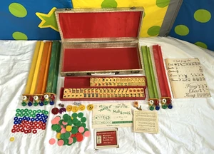 Vintage ROYAL GAMES Catalin Bakelite MAH JONG Set Case 144 TILE 5 RACKS +Manuel - Picture 1 of 24