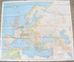 1938 National Geographic Map of Europe & the Mediterranean - Picture 1 of 5