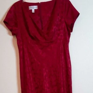 Donna Ricco New York Red Satiny Dress Sz 12 - Picture 1 of 6