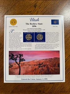 2007 Utah Statehood Commemorative Quarters Panel P&D, PCS, Stamps - Picture 1 of 2