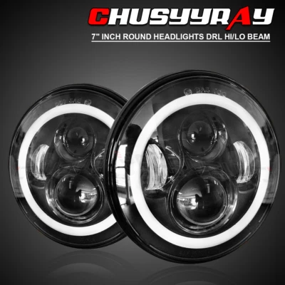 Par de faros LED redondos de 7 pulgadas para Jeep CJ7 2,5 L 4,2 L 5,0 L 1976-1986 Foto 1 de 4