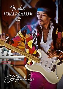 Classic Fender Stratocaster Guitar Jimi Hendrix Reproduction Print Ad