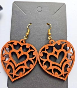 Wooden Earrings Boho, African, Rustic, Jewellery, Beauty, Dangling, piercing, - Picture 1 of 12
