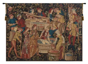 Tapiz de pared belga cosecha vendimia vino medieval- nuevo 32x42 pulgadas - Imagen 1 de 6