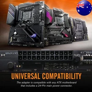 ATX 24 Pin 90 Degree Adapter with 5V 3 Pin ARGB 24 Pin Female To Male Connector - Afbeelding 1 van 7