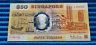 A 166725 1990 Singapore 25 Years of Independence SG25 $50 Commemorative Note