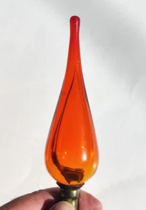 Blenko Tangerine Lamp Finial Vintage Original Teardrop Amberina 6" - Picture 1 of 7