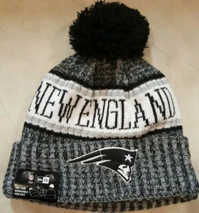 New Era NFL New England Patriots Sport Knit Beanie Black/White - Picture 1 of 2