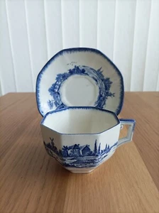 Antique Royal Doulton "Norfolk Blue" Breakfast Cup & Saucer - Picture 1 of 7