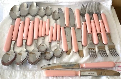 set posate vintage marca Abert colore rosa - Immagine 1 di 4
