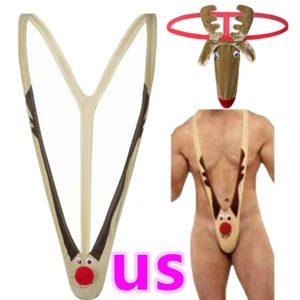 AU Sexy Men's Christmas Gag Gifts Mankini Thong Underwear Novelty Bikini Costume - Picture 1 of 29