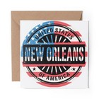 1 x Blank Greeting Card New Orleans USA Flag Travel Stamp #6067