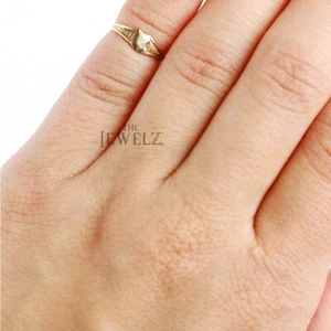 14K Solid Gold Art Deco Vintage Style Signet Ring For Valentine's Day - Picture 1 of 6