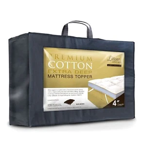 4" Ultimate Premium Cotton European Continental Down Soft Mattress Topper 10cm - Picture 1 of 16