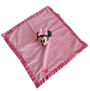 Disney Baby Minnie Mouse Pink Security Blanket Satin Trim Lovey Plush 15"x15" - Picture 1 of 4
