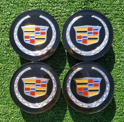 Juego de 4 TAPAS CENTRALES NEGRAS Cadillac genuinas OEM de fábrica GM STSV CTSV serie V Foto 1 de 4