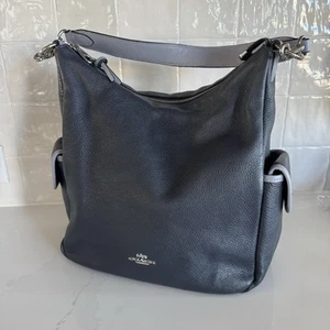 Coach Pennie Hobo Bag Pebble Leather Navy Blue Taschen Schultertasche - Bild 1 von 11