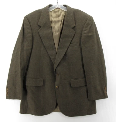 Abrigo deportivo vintage Evan Picone para hombre 42 marrón espiga blazer chaqueta de lana * Foto 1 de 4