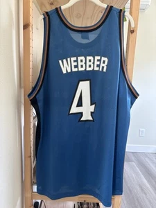 Vintage Rare Chris Webber Champion Washington Wizards #4 Jersey Size 52 Like XXL - Picture 1 of 18