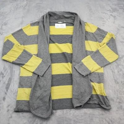 Suéter Neiman Marcus Para Hombres L Amarillo Gris Rayas Informal Tejido Cárdigan Foto 1 de 4