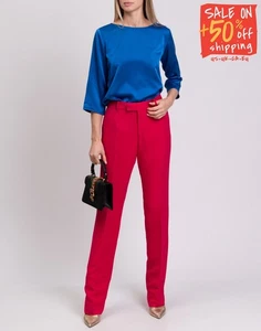 RRP €1015 GUCCI Silk & Wool Trousers IT40 US4 UK8 S Flat Front Made in Italy - Picture 1 of 10