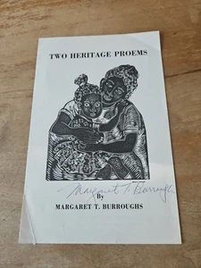 Margaret T. Burroughs "Two Heritage Poems" SIGNED - Picture 1 of 4