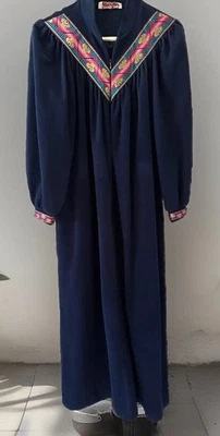 De colección Vanity Fair Azul Oscuro 1/4 Cremallera Vellón Casa Abrigo Vestido Bata S Pijama Foto 1 de 4