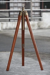 Nautical Wooden Tripod Floor Lamp Stand Chrome Lamp Home Decorative Floor Lamp - Picture 1 of 6