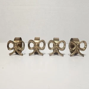 Lot of 4 Brass Bow Napkin Rings Made In India Liards Ltd - Picture 1 of 8